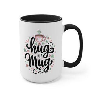 Hug in a Mug Accent Mug, Pink Interior Cute Floral Coffee Tea Cup Gift