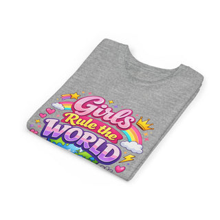 Girls Rule The World Shirt Cute Empowering Kids Graphic Tee Gift