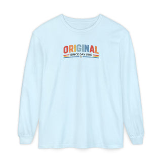 Vintage Long Sleeve Shirt Original Since Day One Long Sleeve Tee – Soft Garment dyed Retro Graphic Tee