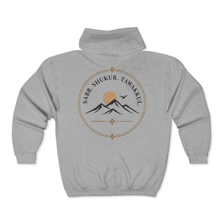 Islamic Hoodie – Sabr Shukur Tawakkul Fullzip Mountain Design