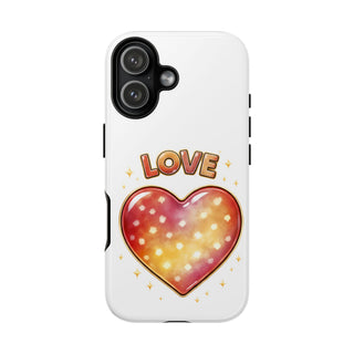 Love Rainbow Heart Phone Case, Pastel Aesthetic Cute Girly Gift for Her