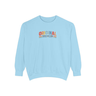 Vintage Graphic Sweatshirt – Garment Dyed Relaxed Fit Crewneck Original Since Day One Sweatshirt
