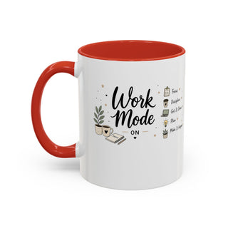 Work Mode ON Accent Coffee Mug (11, 15oz) – Productivity & Focus