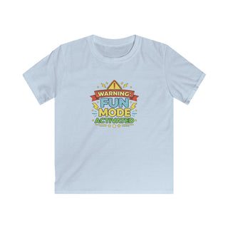 Kids T-Shirt - "Warning: Fun Mode Activated" Colorful Graphic Tee