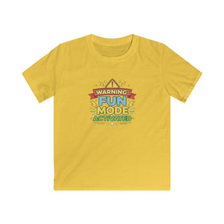 Kids T-Shirt - "Warning: Fun Mode Activated" Colorful Graphic Tee