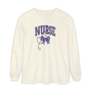 Floral Nurse Long Sleeve Shirt Girly Healthcare RN LPN NICU School Nurse Stethoscope Tee Nurse Appreciation New Grad Birthday Gift