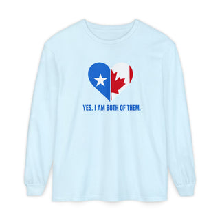 Somali Canadian Pride Long Sleeve Shirt – Yes I Am Both of Them, Somalia Canada Flag Heart Tee