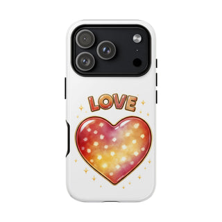 Love Rainbow Heart Phone Case, Pastel Aesthetic Cute Girly Gift for Her