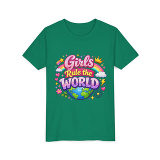 Girls Rule The World Shirt Cute Empowering Kids Graphic Tee Gift