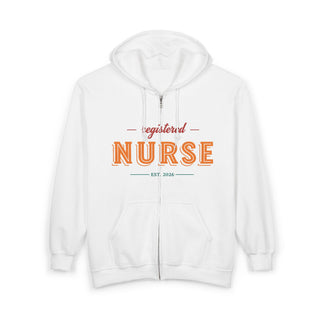 Registered Nurse Full-Zip Hoodie – "It's a Beautiful Day to Save Lives" Retro Nurse Zip-Up