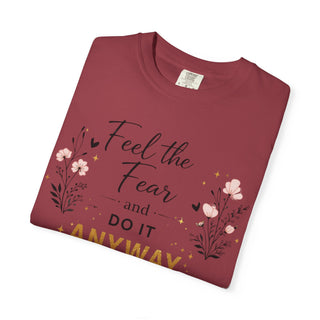 Feel the Fear and Do It Anyway Gold Motivational Quote Hoodie Shirt