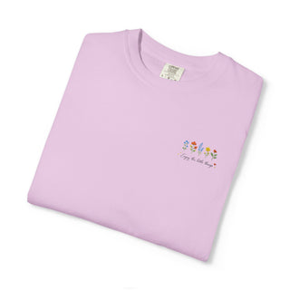 Enjoy the Little Things Embroidered Floral Aesthetic Tee