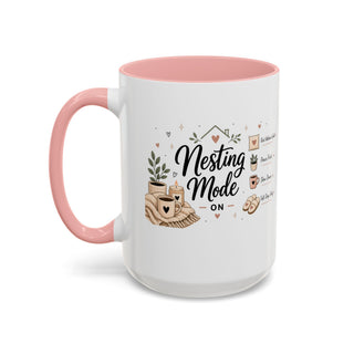 Nesting Mode Accent Coffee Mug (11, 15oz) – Cozy Self Care Vibes