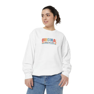 Vintage Graphic Sweatshirt – Garment Dyed Relaxed Fit Crewneck Original Since Day One Sweatshirt