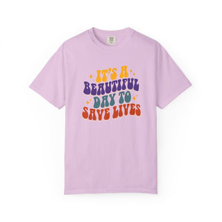 It's a Beautiful Day to Save Lives Nurse Shirt, Retro RN LPN Tee, Healthcare Worker Gift, Nurse Appreciation Shirt, Medical Professional Graphic Tee