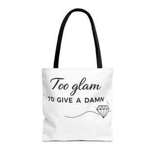 Too Glam to Give a Damn Tote Bag, Funny Aesthetic Canvas Gift for Her