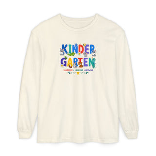 Kindergarten Long Sleeve Shirt, Cute Animal Alphabet Tee, Learning Laughing Growing Shirt, First Day of Kindergarten Outfit, Back to School Kids Tee