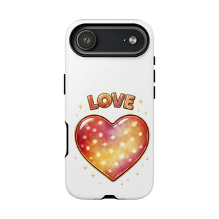 Love Rainbow Heart Phone Case, Pastel Aesthetic Cute Girly Gift for Her