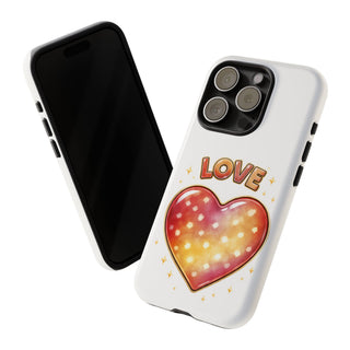 Love Rainbow Heart Phone Case, Pastel Aesthetic Cute Girly Gift for Her