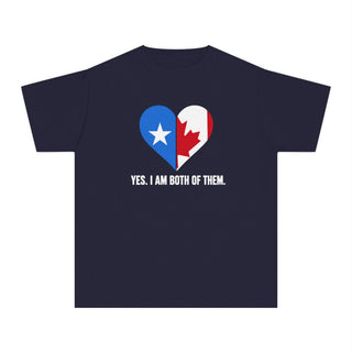 Yes I Am Both of Them Youth Shirt, Somali Canadian Pride Kids Heritage Tee