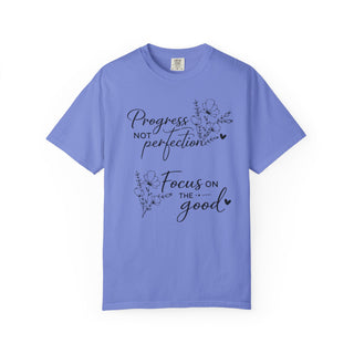Progress Not Perfection Focus on the Good Inspirational Floral T-Shirt Gift
