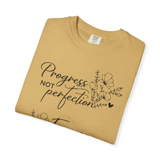 Progress Not Perfection Focus on the Good Inspirational Floral T-Shirt Gift