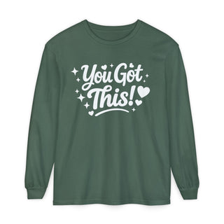 You Got This Long Sleeve Shirt – Cute Motivational Graphic Tee, Positive Affirmation Shirt, Trendy Red Aesthetic Top