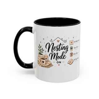 Nesting Mode Accent Coffee Mug (11, 15oz) – Cozy Self Care Vibes