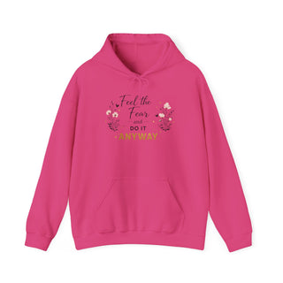 Feel the Fear Do It Anyway Inspirational Floral Hoodie Positive Quote Gift