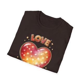 Love Heart Graphic T-Shirt, Cute Aesthetic Red Gold Heart Shirt for Women