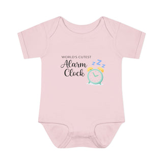 World’s Cutest Alarm Clock Onesie Funny Newborn Baby Outfit Gift