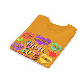 You Are Kind Brave Smart Loved Girls Cute Affirmation T-Shirt Design