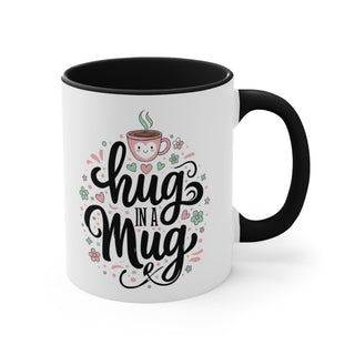 Hug in a Mug Accent Mug, Pink Interior Cute Floral Coffee Tea Cup Gift