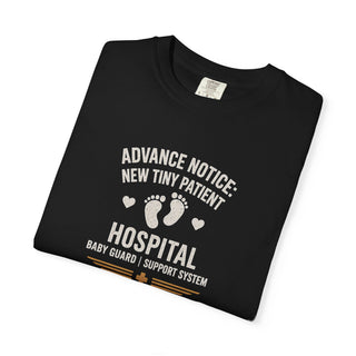 New Tiny Patient Hospital Tee — 'Advance Notice: New Tiny Patient' Baby Arrival T-Shirt (Est. 2026)