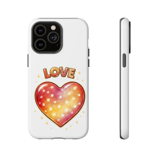 Love Rainbow Heart Phone Case, Pastel Aesthetic Cute Girly Gift for Her