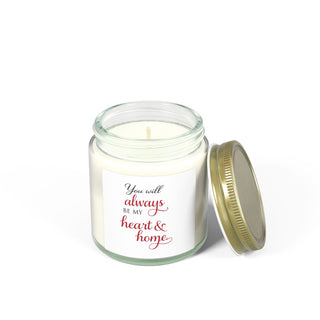 You Will Always Be My Heart & Home Candle, Coconut Apricot Wax Gift