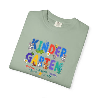 Kindergarten Shirt, Cute Animal Letter Tee, Learning Laughing Growing, First Day of Kindergarten Shirt, Back to School Kids Outfit