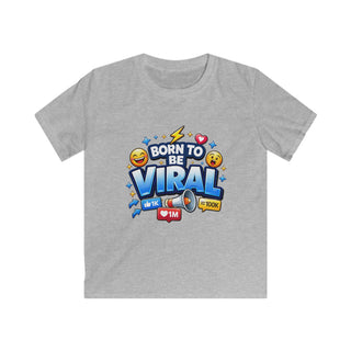 Born to Be Viral Kids T-Shirt – Funny Social Media Graphic Tee for Boys, Trendy Cool Kids Shirt