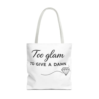 Too Glam to Give a Damn Tote Bag, Funny Aesthetic Canvas Gift for Her