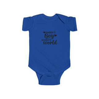 Daddy’s Boy Mommy’s World Onesie Baby Boy Outfit Cute Mom Dad Gift