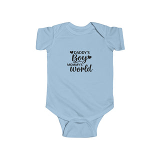 Daddy’s Boy Mommy’s World Onesie Baby Boy Outfit Cute Mom Dad Gift