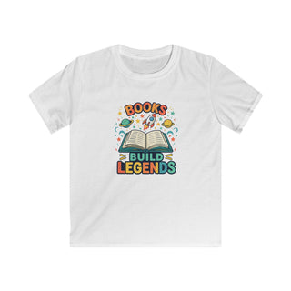 Books Build Legends Kids T-Shirt – Cool Reading Graphic Tee for Boys, Fun Book Lover Shirt for Kids