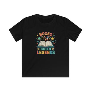 Books Build Legends Kids T-Shirt – Cool Reading Graphic Tee for Boys, Fun Book Lover Shirt for Kids