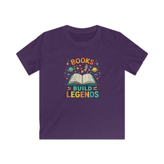 Books Build Legends Kids T-Shirt – Cool Reading Graphic Tee for Boys, Fun Book Lover Shirt for Kids