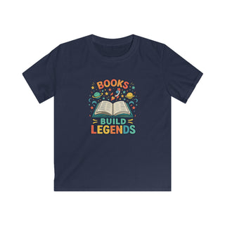 Books Build Legends Kids T-Shirt – Cool Reading Graphic Tee for Boys, Fun Book Lover Shirt for Kids