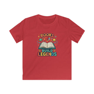 Books Build Legends Kids T-Shirt – Cool Reading Graphic Tee for Boys, Fun Book Lover Shirt for Kids