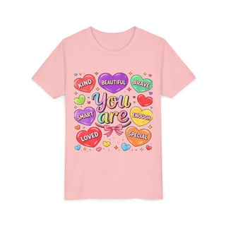 You Are Kind Brave Smart Loved Girls Cute Affirmation T-Shirt Design