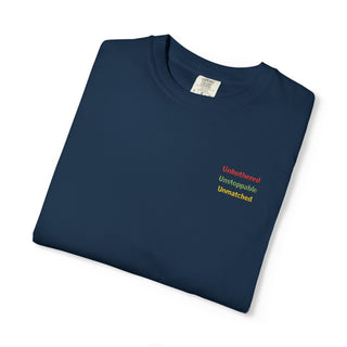 Unbothered Unstoppable Unmatched Embroidered Minimalist Tee