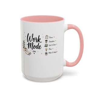 Work Mode ON Accent Coffee Mug (11, 15oz) – Productivity & Focus