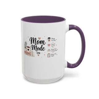 Mom Mode Accent Coffee Mug (11, 15oz) – Running on Coffee & Love